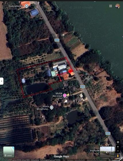 Land on Main Road Opposite the River – Ratchaburi, Thailand