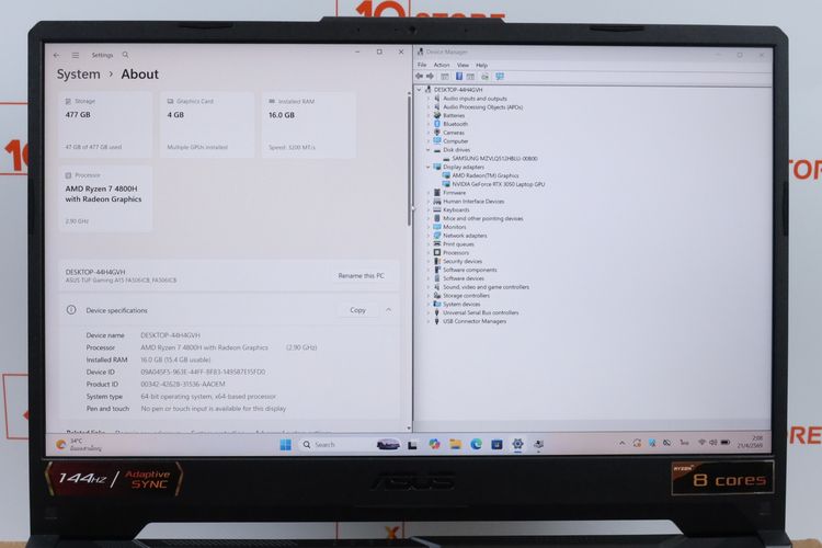 ASUS TUF GAMING A15 Ryzen 7 4800H.RTX3050 RAM16.512GB รูปที่ 4