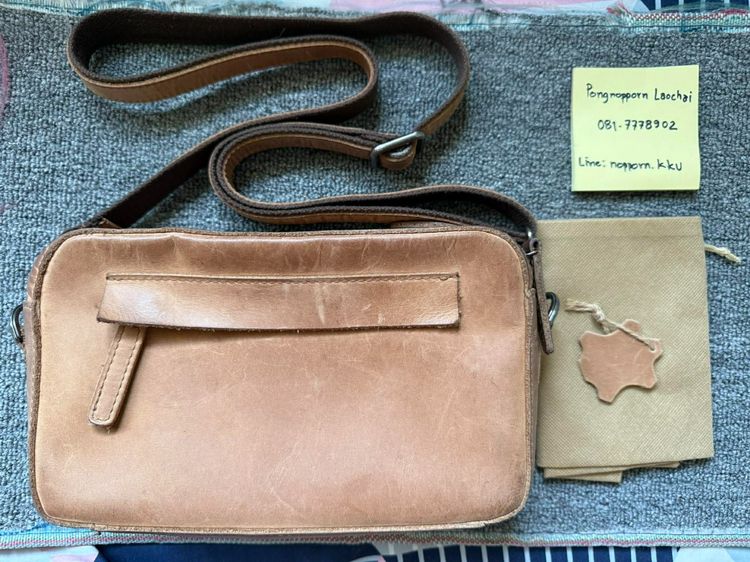 อื่นๆ หนังแท้ ชาย น้ำตาล กระเป๋าสะพายข้างหนังนูบัค Bagspace
