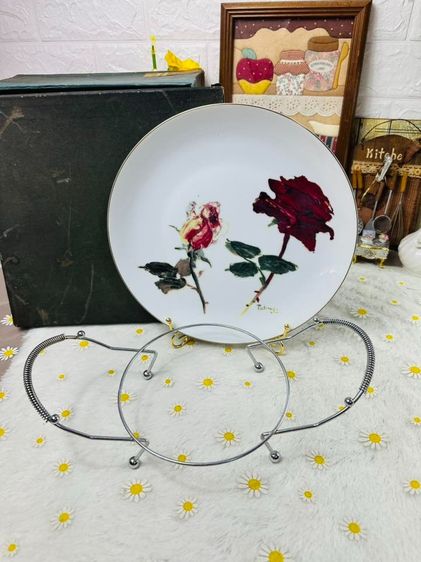 จานเซรามิกญี่ปุ่นลายกุหลาบ 🌹 วินเทจสวยคลาสสิก รูปที่ 2