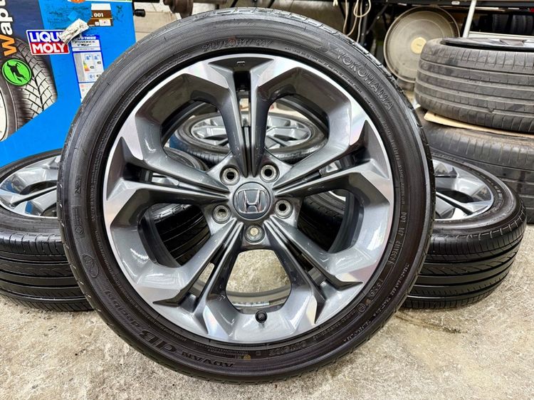 17" ล้อแม็ก HONDA CIVIC ขอบ 17” สภาพสวยสีเดิม ยาง YOKOHAMA 215-50R17 ปี 25 ดอกยางสวยพร้อมใช้งาน