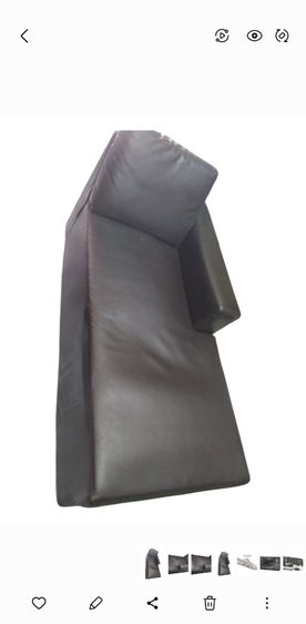 💢โซฟาหนังมือสอง สีน้ำตาลเข้ม 83×122×37ซม.สภาพพร้อมใช้ รูปที่ 2