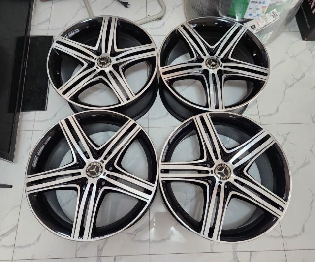 ล้อ WALD แท้ญี่ปุ่น ขอบ19 รุ่น M11C Mahora ใส่Benz รู112ได้ และรถญี่ปุ่นทั่วไป รู114ได้ สีทูโทนเงาตาแตก 5รู112 กว้าง8.5 ET40 สภาพใหม่กริ้บๆๆ