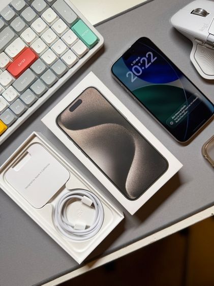 iPhone 15 Pro สี Natural Titanium 256GB สวยกริ๊บ ของแถมจุกๆ รูปที่ 2