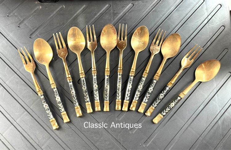 ช้อนส้อม ทองเหลืองสะสม