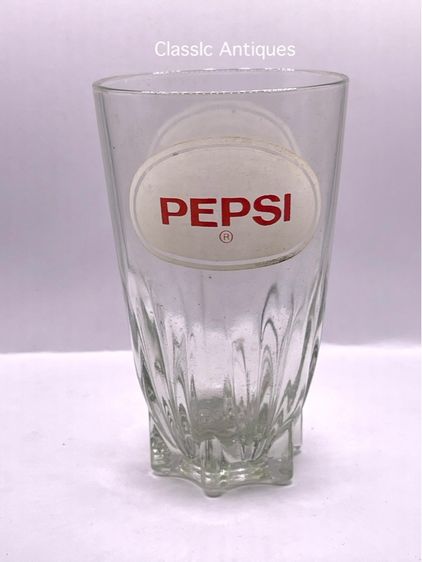 แก้วจีบ เป็บซี่ฉลากขาว โบราณ งานเก่าแท้