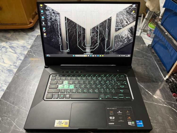 ขาย Note Book ASUS TUF DASH F15 FX516PE-HN004T I5-11300H Ram 8gb RTX 3050TI 4 GB GDDR6 512gb SSD M.2 สภาพสวยๆ เลยครับผม รูปที่ 2