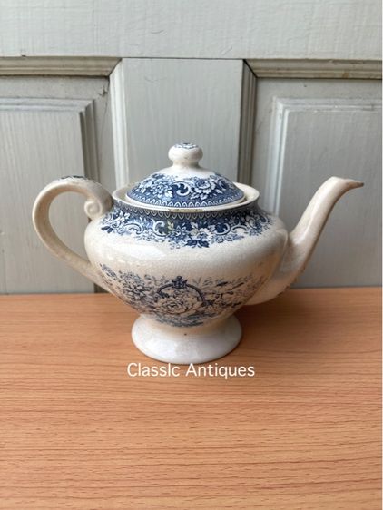 กาน้ำชาเซรามิก ลายดอกไม้ เก่าโบราณสะสม