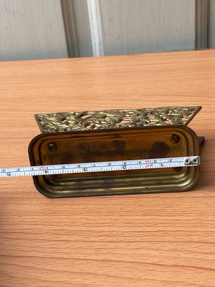 ที่เสียบกระดาษ ทองเหลืองแกะลายวิหคชมบุปผา เก่าสะสม รูปที่ 12