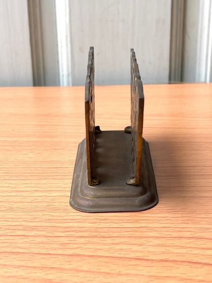 ที่เสียบกระดาษ ทองเหลืองแกะลายวิหคชมบุปผา เก่าสะสม รูปที่ 6