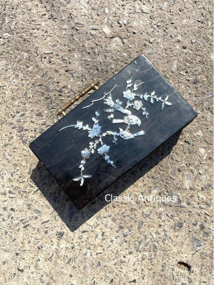 กล่องไม้ฝังมุก โบราณเก่าสะสม