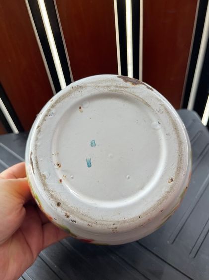 กระโถนสังกะสี ลายดอก โบราณเก่าสะสม รูปที่ 11