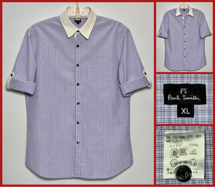 แขนสั้น เสื้อเชิ้ต Paul Smith ของแท้ แบบสวยหายา