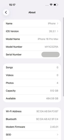 ✨iPhone 16 Pro Max 512 GB 🎉 รหัสสินค้า PH303 🎉 รูปที่ 9
