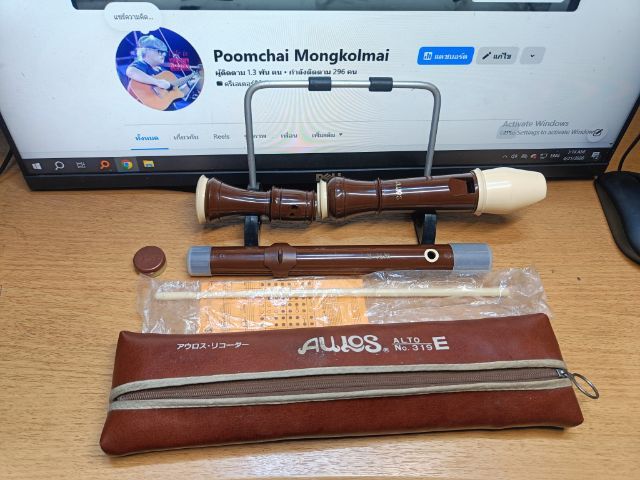 ขลุ่ยรีคอร์เดอร์ AULOS เสียงกลางสูง Made in Japan
 รูปที่ 3