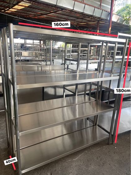 ชั้นวางของสแตนเลสแท้งานหนาเกรด 304 มือสองเหมือนใหม่