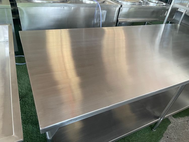 โต๊ะเตรียมอาหารเกรด 304 งานหนาสภาพดีแข็งแรง รูปที่ 4