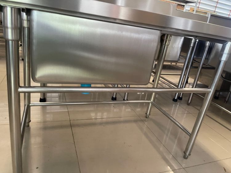 ซิงค์ล้างจานหนึ่งหลุมพร้อมที่พักของสแตนเลสแท้เกรด 304 งานหนาสภาพเหมือนใหม่ รูปที่ 8