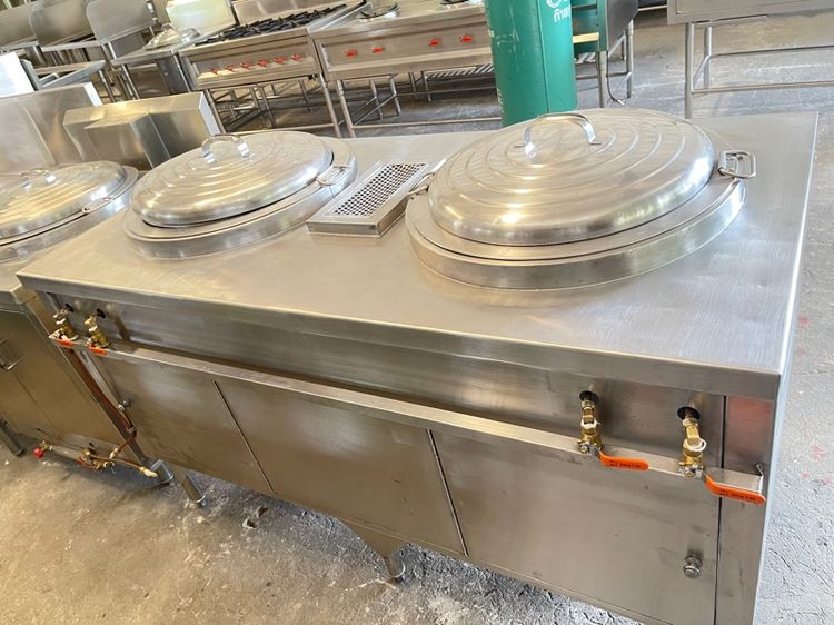 เคาน์เตอร์ก๋วยเตี๋ยวสองหลุมสแตนเลสแท้เกรด 304 พร้อมใช้งานแถมหม้อสองใบ รูปที่ 2