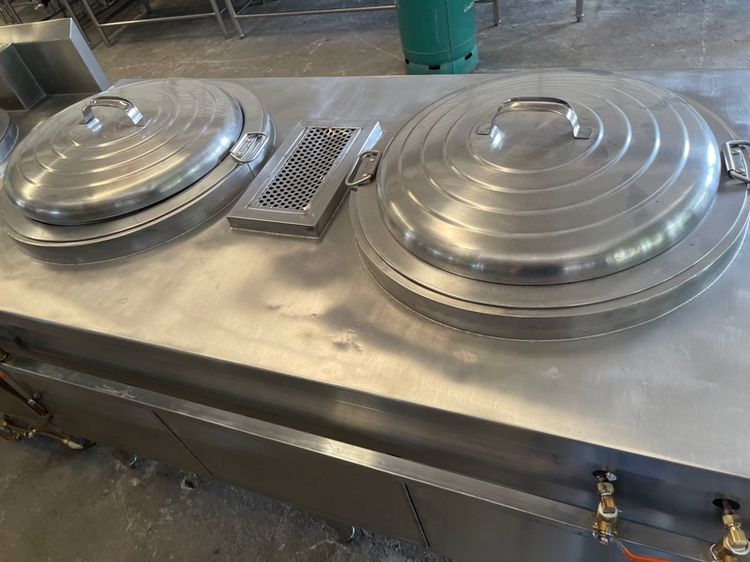 เคาน์เตอร์ก๋วยเตี๋ยวสองหลุมสแตนเลสแท้เกรด 304 พร้อมใช้งานแถมหม้อสองใบ รูปที่ 3