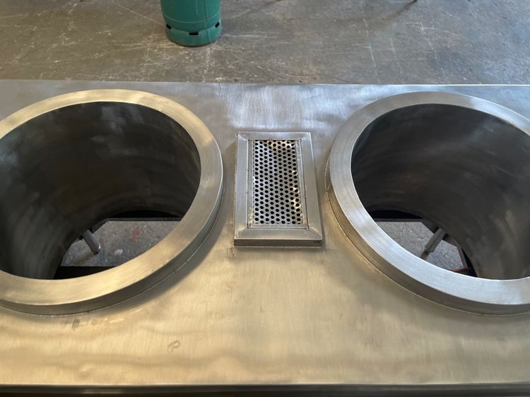 เคาน์เตอร์ก๋วยเตี๋ยวสองหลุมสแตนเลสแท้เกรด 304 พร้อมใช้งานแถมหม้อสองใบ รูปที่ 11