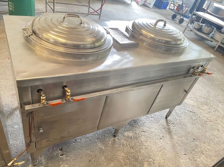 เคาน์เตอร์ก๋วยเตี๋ยวสองหลุมสแตนเลสแท้เกรด 304 พร้อมใช้งานแถมหม้อสองใบ รูปที่ 4