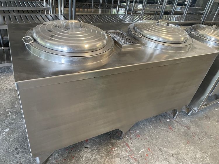 เคาน์เตอร์ก๋วยเตี๋ยวสองหลุมสแตนเลสแท้เกรด 304 พร้อมใช้งานแถมหม้อสองใบ รูปที่ 7