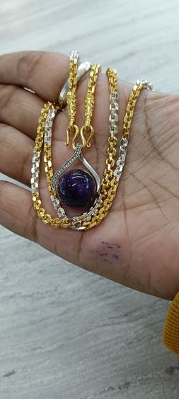 จี้หินอเมทิสแท้พร้อมสร้อยใส่อาบน้ำได้ รูปที่ 3