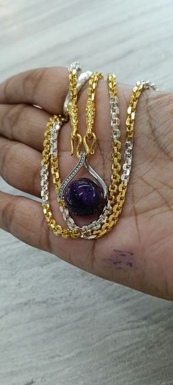 อื่นๆ สร้อยคอและจี้ จี้หินอเมทิสแท้พร้อมสร้อยใส่อาบน้ำได้