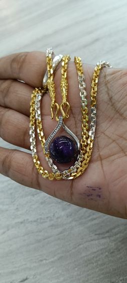 จี้หินอเมทิสแท้พร้อมสร้อยใส่อาบน้ำได้ รูปที่ 2