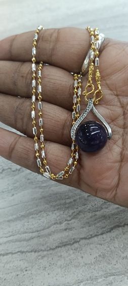 จี้หินอเมทิสแท้พร้อมสร้อยใส่อาบน้ำได้ รูปที่ 3