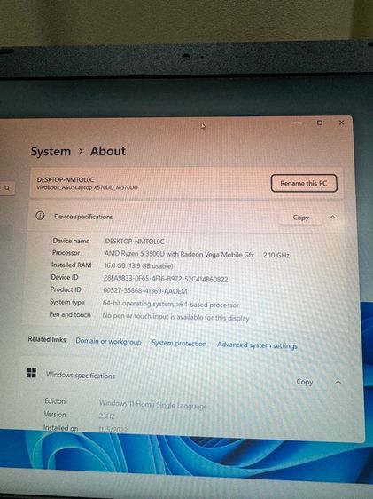 โน๊ตบ๊ค Notebook Asus M570DD-DM032T ทำงาน เล่นเกม ทำงาน สบายๆ สอบถามได้คับ รูปที่ 5