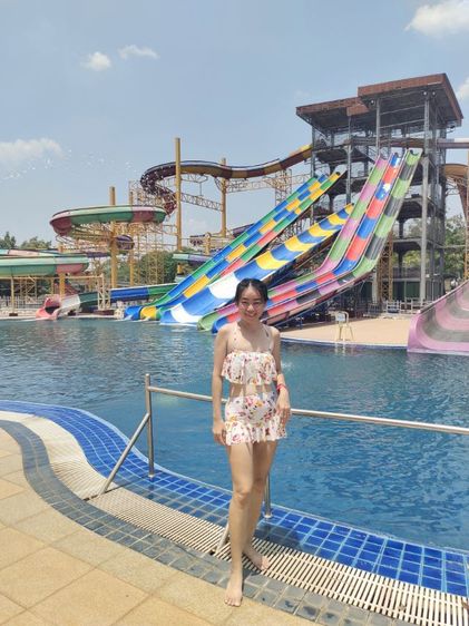 ชุดบิกินี่ ชุดว่ายน้ำ สีขาว เซ็ต 2 ชิ้น รูปที่ 3