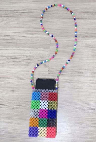 พร้อมส่ง กระเป๋าลูกปัดแฮนด์เมดสีสดใส มือ1 รูปที่ 3