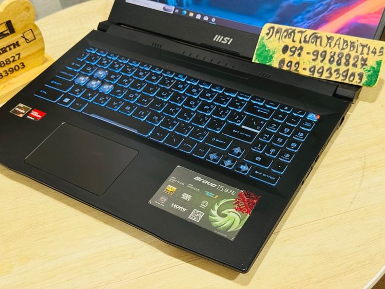 MSI  Gaming Ryzen5 Series7 การ์ดจอแยก RX6550M ,Ram 16G , M.2 Pcle 1000G จอ15.6" Full HD 144Hz สตรีมเกม เขียนแบบ ตัดต่อ รูปที่ 3