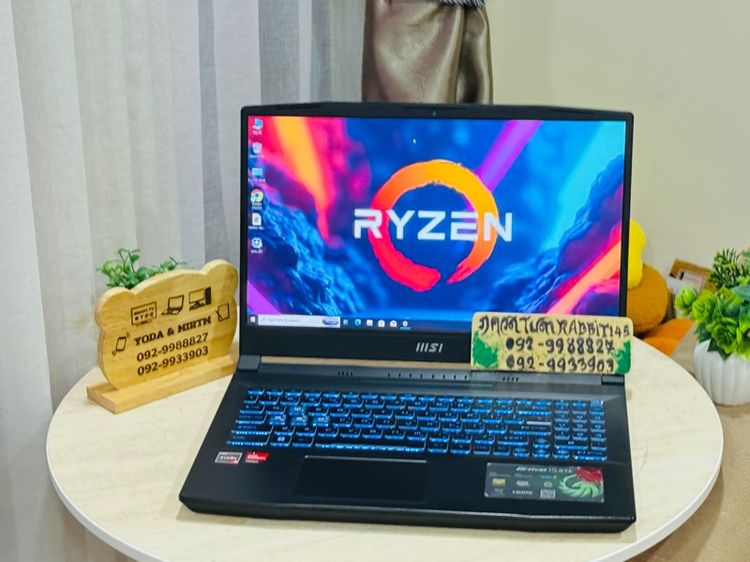 MSI  Gaming Ryzen5 Series7 การ์ดจอแยก RX6550M ,Ram 16G , M.2 Pcle 1000G จอ15.6" Full HD 144Hz สตรีมเกม เขียนแบบ ตัดต่อ รูปที่ 2