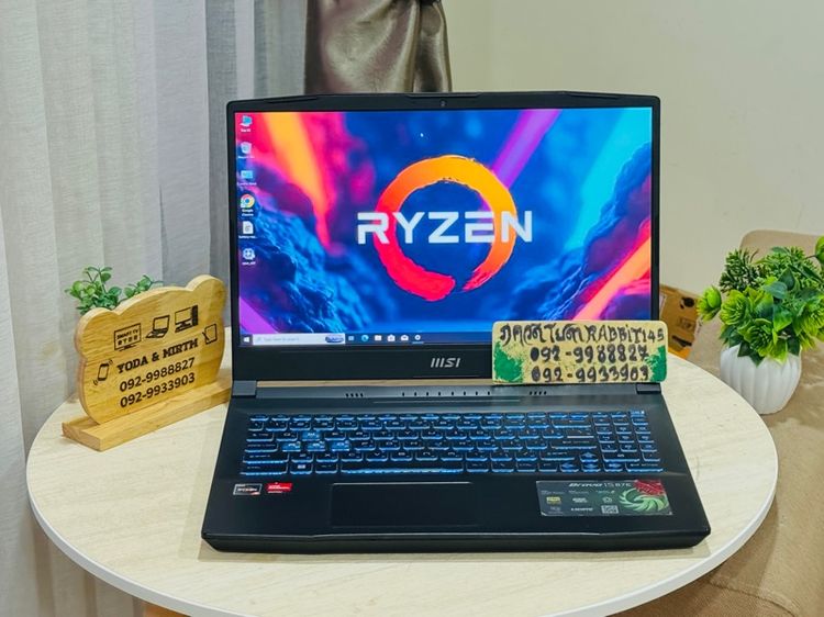 MSI  Gaming Ryzen5 Series7 การ์ดจอแยก RX6550M ,Ram 16G , M.2 Pcle 1000G จอ15.6" Full HD 144Hz สตรีมเกม เขียนแบบ ตัดต่อ