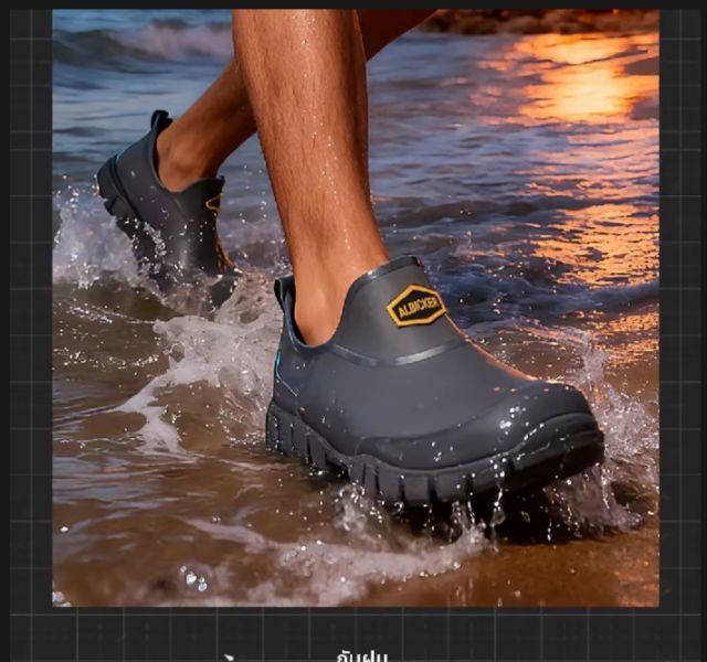 รองเท้าบูทลุยน้ำ กันลื่น กันฝน รองเท้าบูทสั้นกันน้ำ สำหรับผู้ชาย ขนาด 39-44 รูปที่ 5