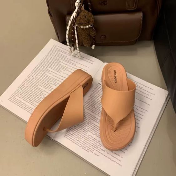 รองเท้าแตะหูคีบแบบเสริมส้น รองเท้าแตะแฟชั่นผู้หญิง ขนาด 36-41 รูปที่ 3