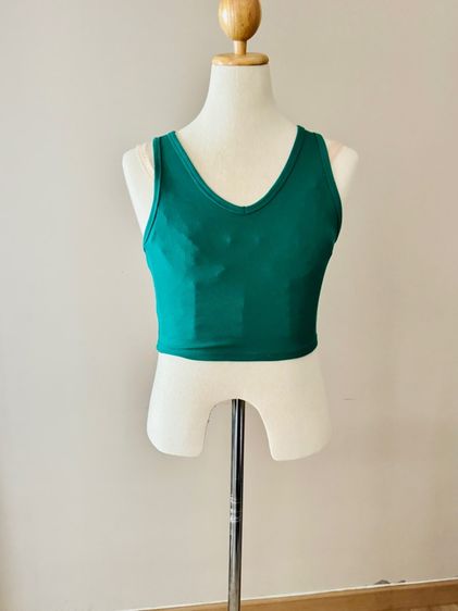 Used Crop Top Tank ผ้ายืดสีเขียวหัวเป็ด จริงๆตัวนี้ก็ใช้อยู่บ่อยๆครับ ใส่สบาย  รูปที่ 7