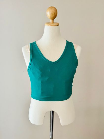 Used Crop Top Tank ผ้ายืดสีเขียวหัวเป็ด จริงๆตัวนี้ก็ใช้อยู่บ่อยๆครับ ใส่สบาย  รูปที่ 9