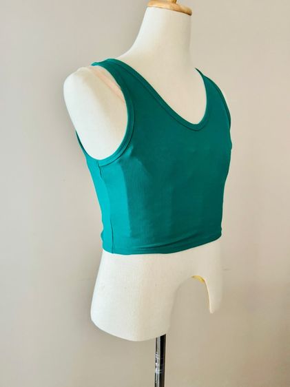 Used Crop Top Tank ผ้ายืดสีเขียวหัวเป็ด จริงๆตัวนี้ก็ใช้อยู่บ่อยๆครับ ใส่สบาย  รูปที่ 5