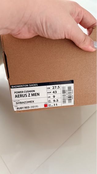 รองเท้าแบด Yonex Power Cushion Aerus Z Men 2 สี Ruby Red 27.5CM , 9.5US สภาพเหมือนใหม่ รูปที่ 5