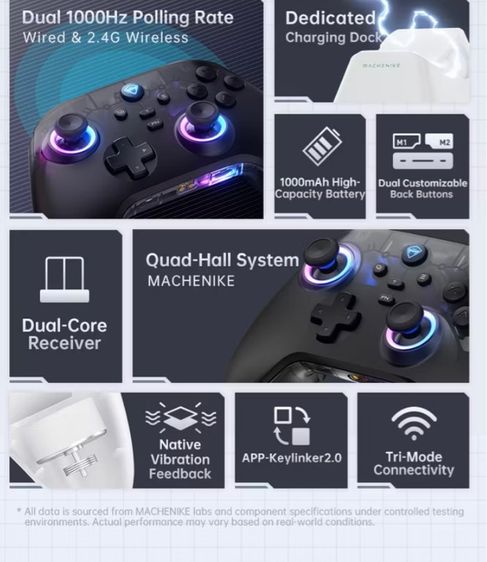 คอนโทรลเลอร์เกมไร้สาย Machenike G3 V2 Tri-Mode รูปที่ 5