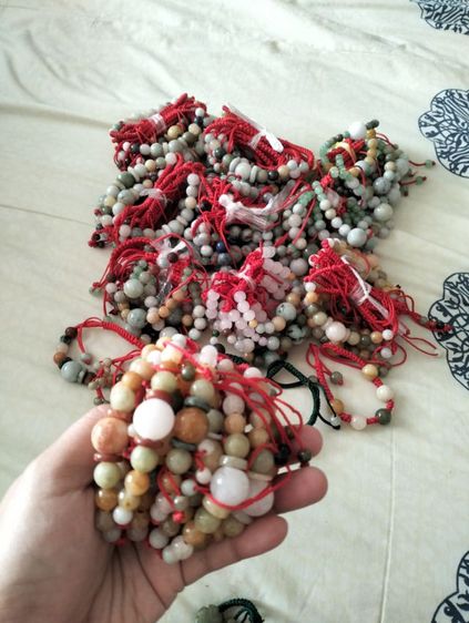 สร้อยข้อมือหยกพม่าแบบถักเชือก รูปที่ 2