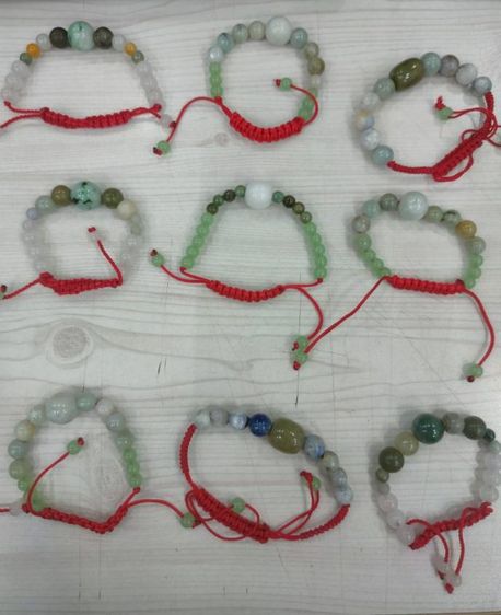 สร้อยข้อมือหยกพม่าแบบถักเชือก รูปที่ 9