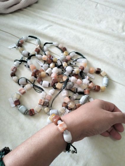 สร้อยข้อมือหยกพม่าแท้แบบถักเชือก รูปที่ 5