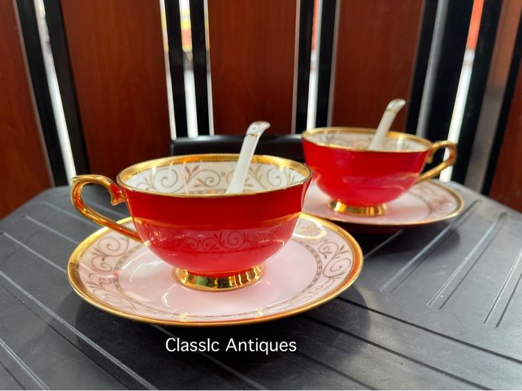 ถ้วยน้ำชา ขอบทอง เก่าสะสม