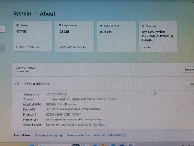 Dell3420 สภาพสวย 14นิ้ว i5 GeN11 1135G7 ตัวแรง M2 NVMe 512GB iris xe Ghraphic แรม 8GB แบตดูหนัง 4ชม รูปที่ 4