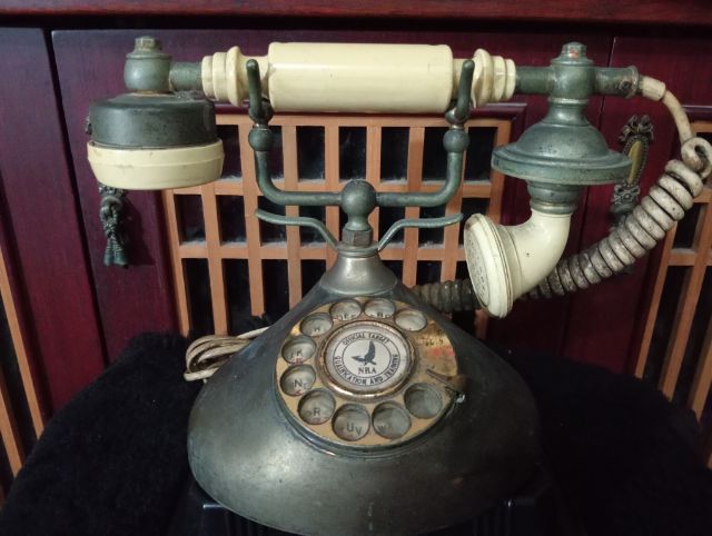 โทรศัพท์หลุยส์แป้นหมุนเก่าโบราณสภาพเยี่ยมเนื้อโลหะ,แม็กเกอร์ไลท์ รูปที่ 10